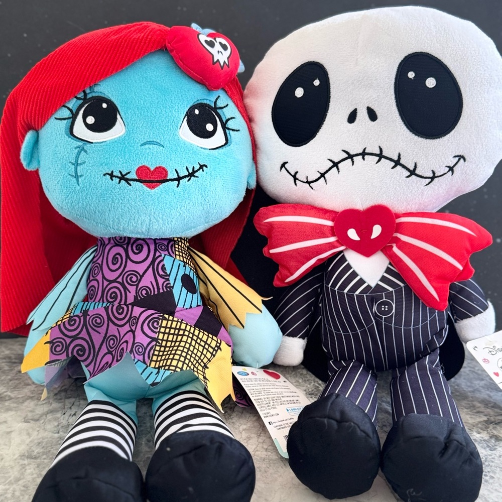 Disney Valentine's Day Nightmare Before Christmas 17" JACK & SALLY SET 2 PLUSH